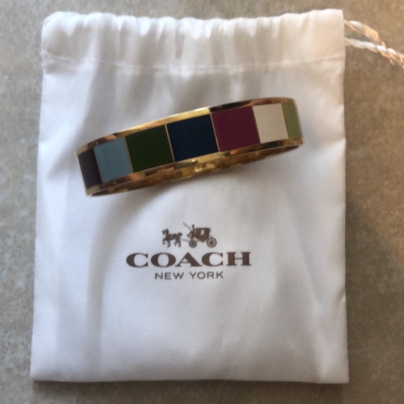 Women’s Coach multi color gold Bangle Bracelet - Picture 7 of 8